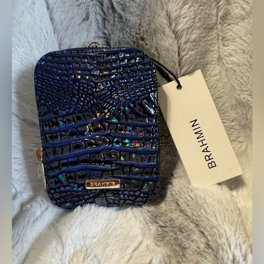 Brahmin - Melbourne Royal Blue Zipper Card Pouch - NWT $115 Retail